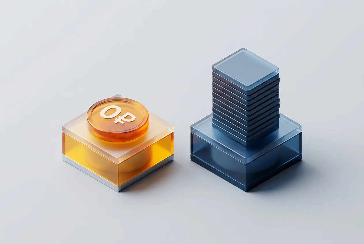 3D-инфографика сравнения стоимости Mango CRM и платных аналогов с бесплатным тарифом 0 рублей
