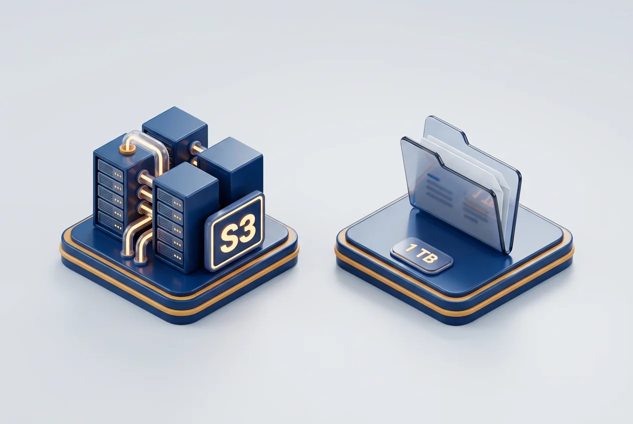 Сравнение объектного хранилища VK Cloud S3 с персональным облачным диском 1 ТБ в 3D.