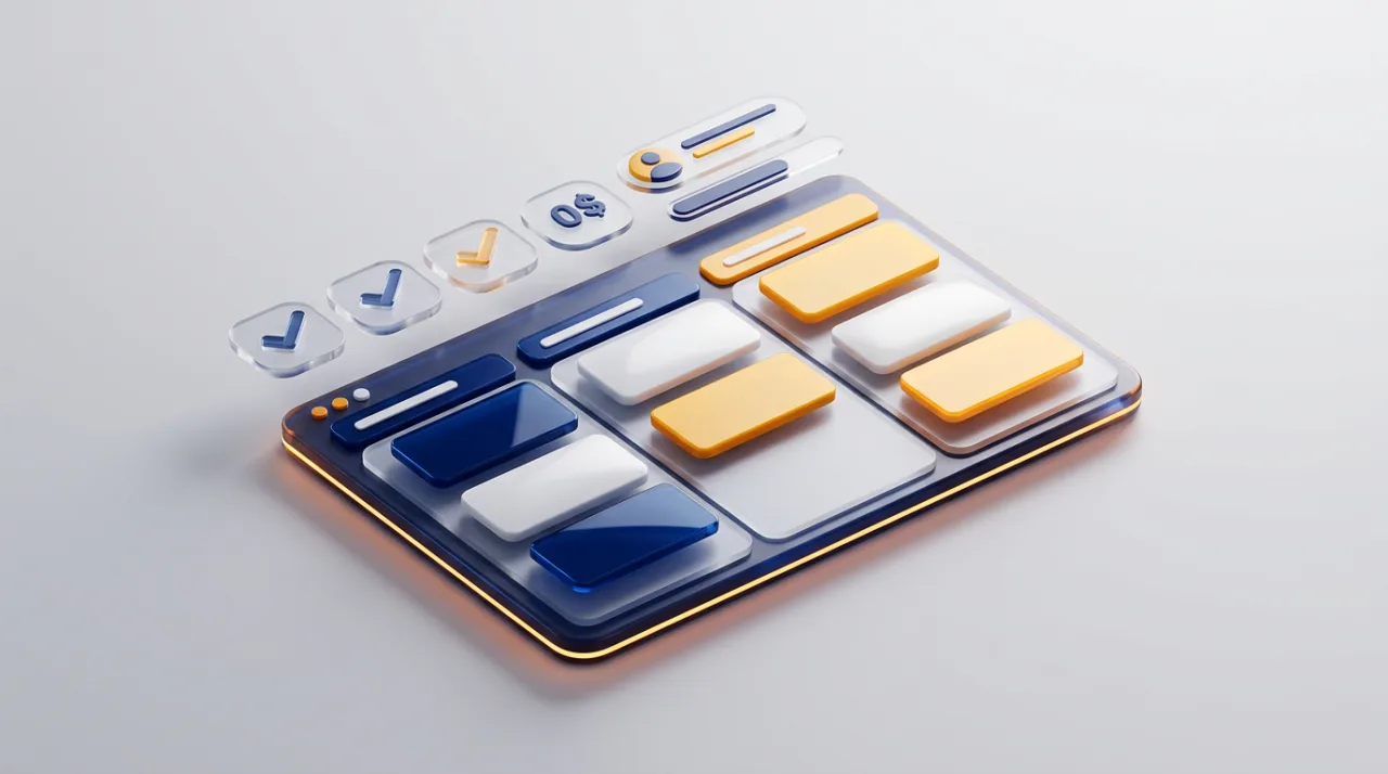 3D-иллюстрация бесплатной системы Mango CRM с канбан-доской, карточками клиентов и задач для бизнеса