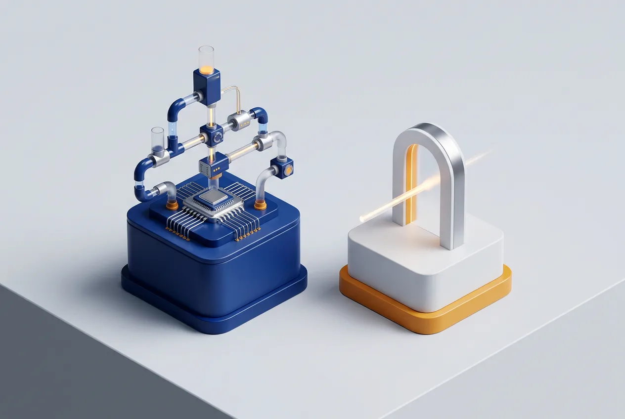 3D-сравнение сложного пайплайна оркестрации Workflow Studio и простого шлюза AI-моделей